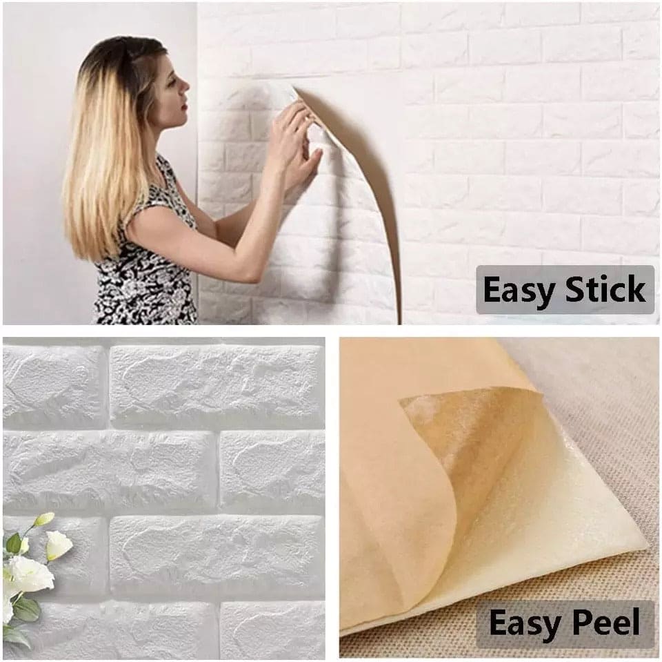 3D Brick Wall Stickers Wall Paper, Self-Adhesive Wallpaper Peel, Sofa Background Wall Decor 3D Brick Wall Stickers Wall Paper, Self-Adhesive Wallpaper Peel, Sofa Background Wall Decor